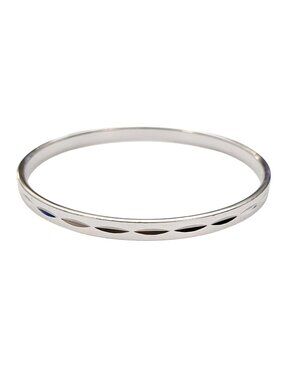 Monet Silver Tone Linen Etched Bangle Vintage Bracelet Signed, J647